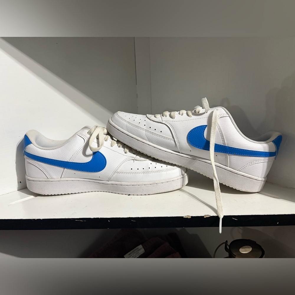 Nike White and Blue Athletic Shoes